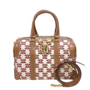 Celine Small Bag Tan Triomphe Textile Handbag